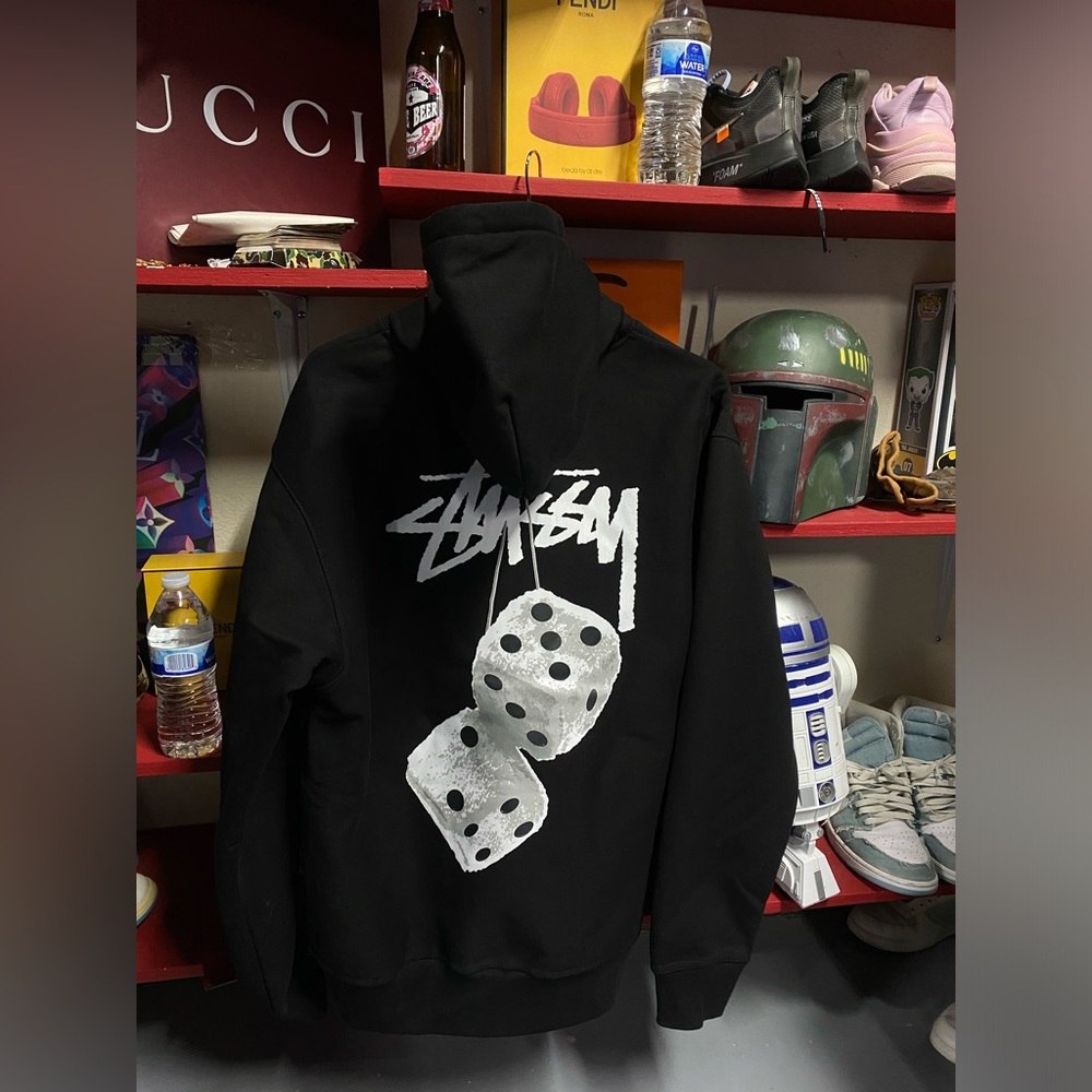 Men’s Black Stussy dice hoodie size large